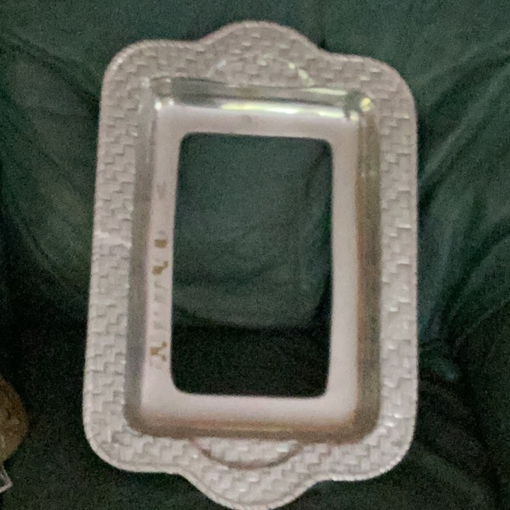 ⚜️ ORNATE Woven 🧺 Pattern SILVER 19”X 13” Casserole Serving Dish